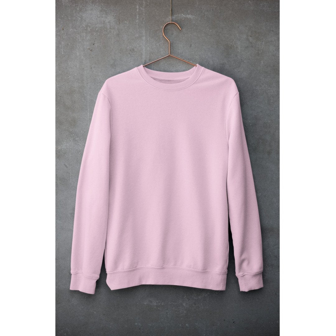 Plain Unisex Sweatshirt — Baby Pink