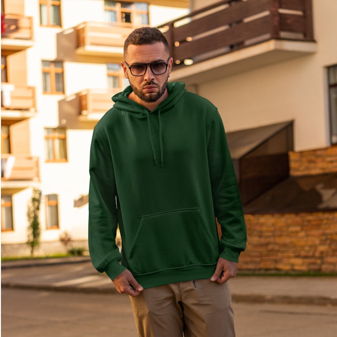 Plain Unisex Hooded Sweatshirt
