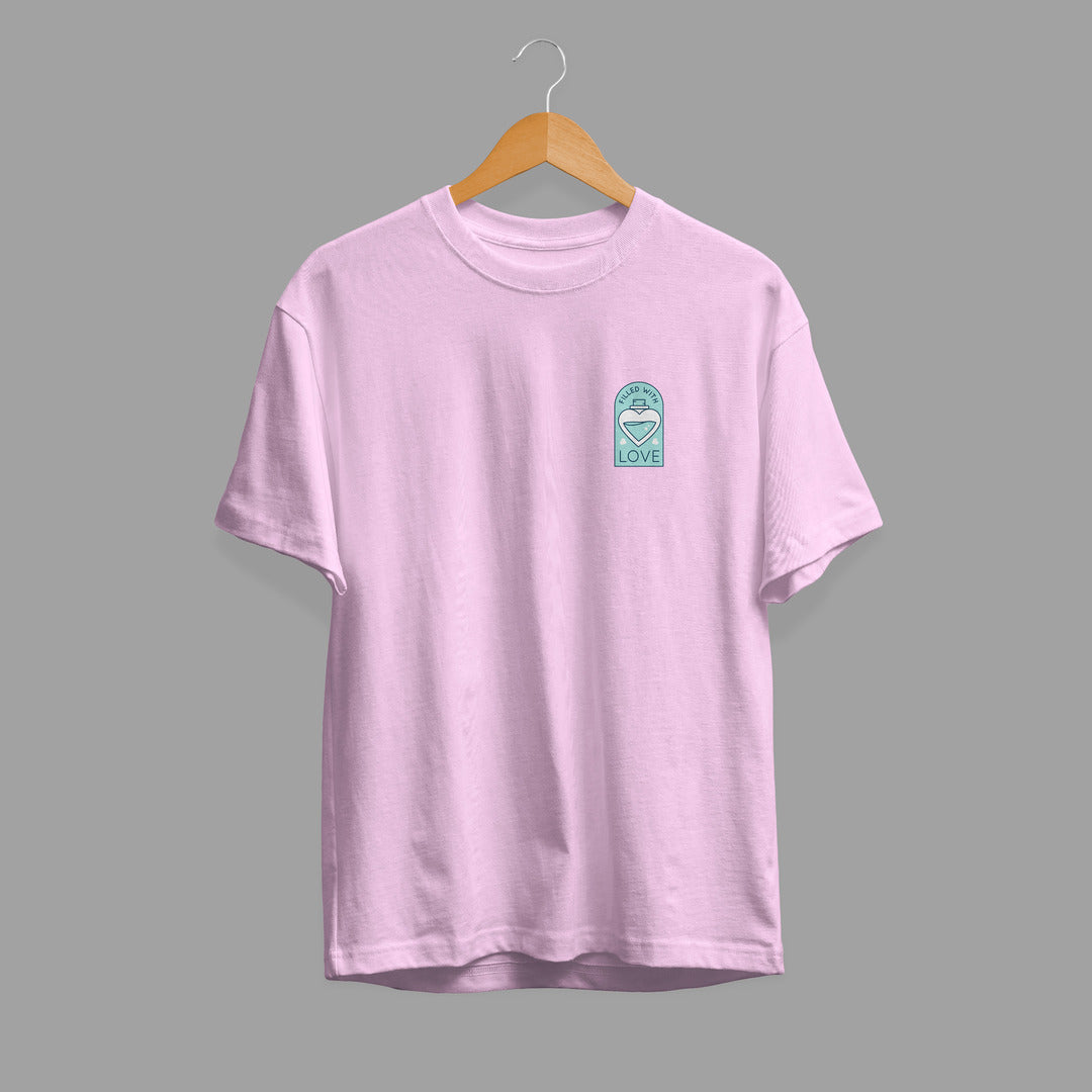 Filled With Love Half Sleeve Unisex T-Shirt — Light baby Pink