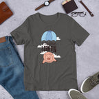 Flying Pig Half Sleeve T-Shirt — Charcoal