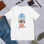 Flying Pig Half Sleeve T-Shirt — White