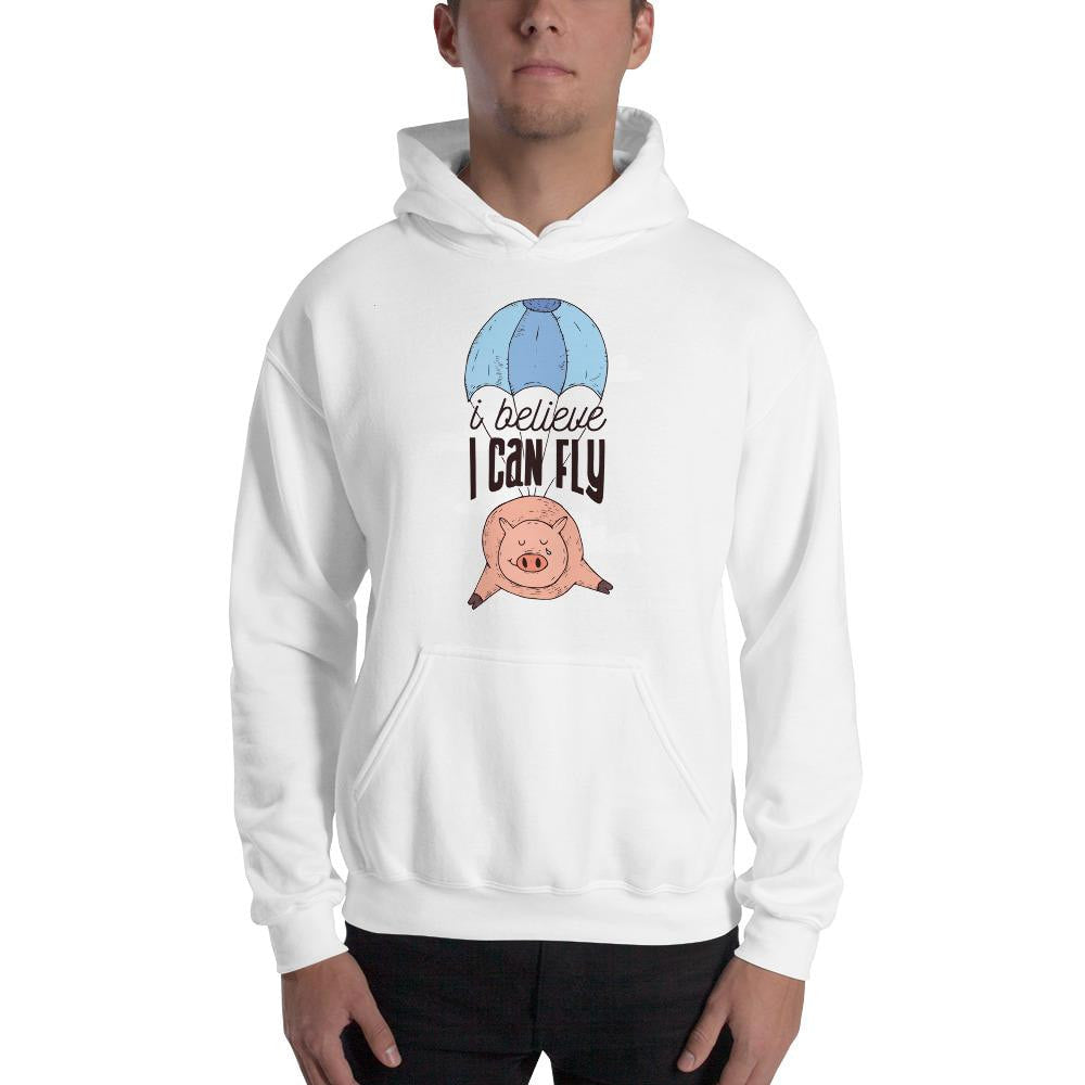 Flying Pig Unisex Hooded Sweatshirt — back view