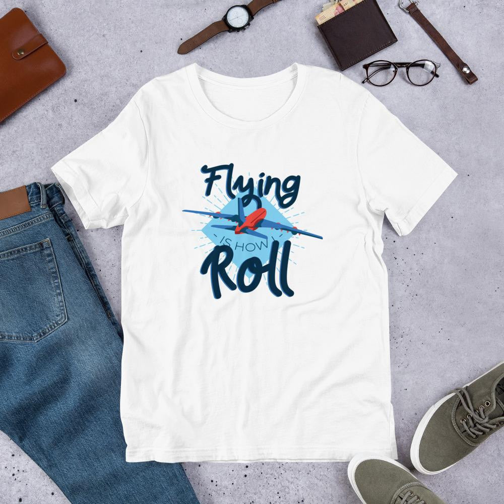 Flying Roll Half Sleeve T-Shirt — White
