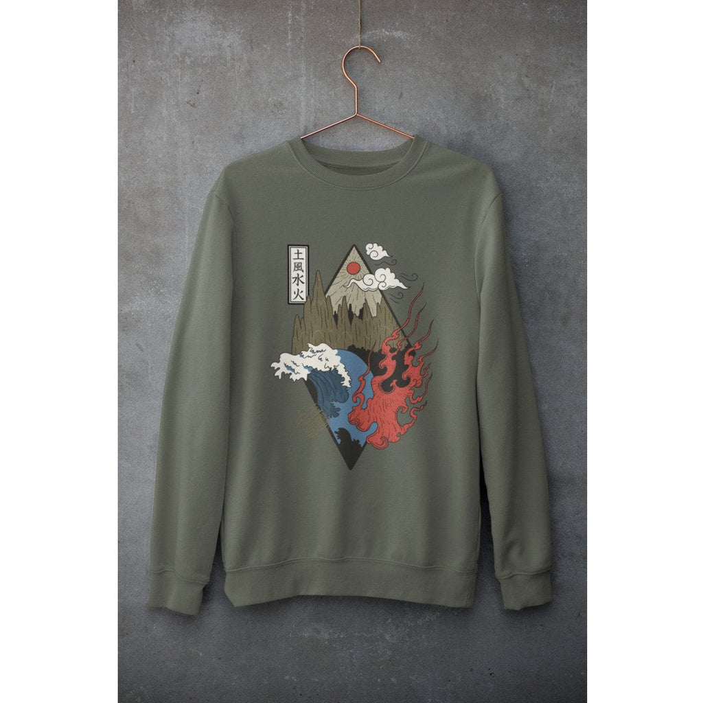 Four Elements Unisex Sweatshirt — Olive