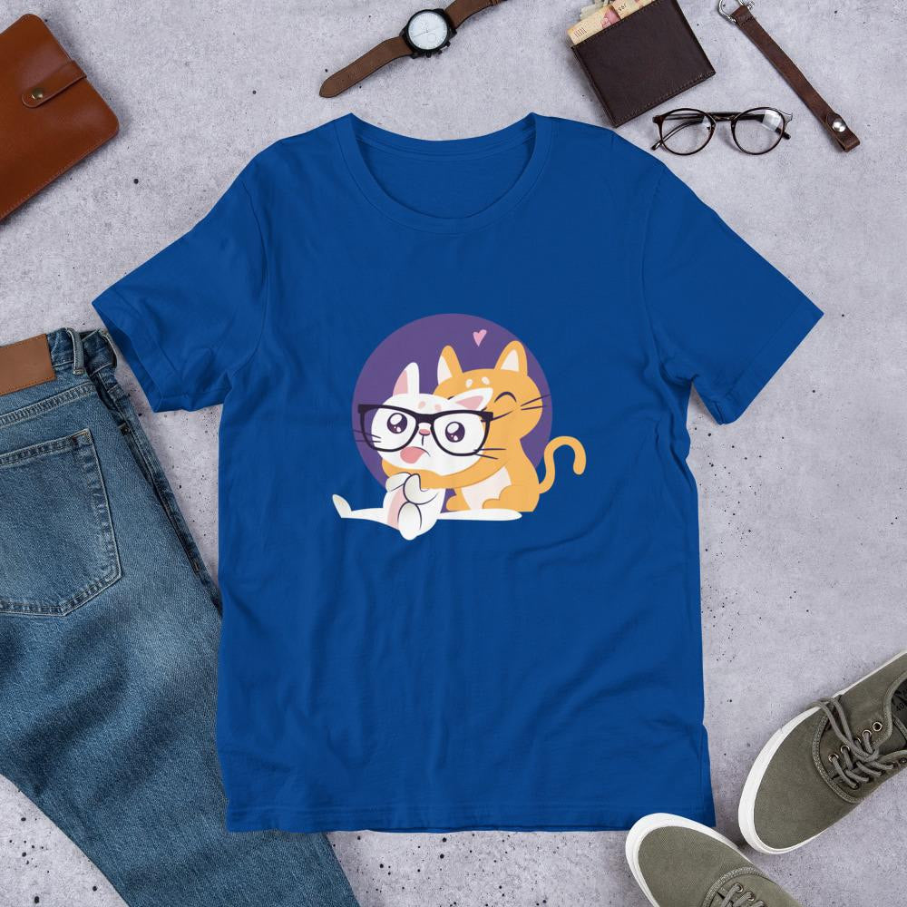 Nerd Cat Half Sleeve T-Shirt