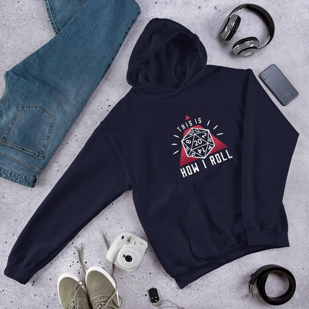 How I Roll Unisex Hooded Sweatshirt — Navy