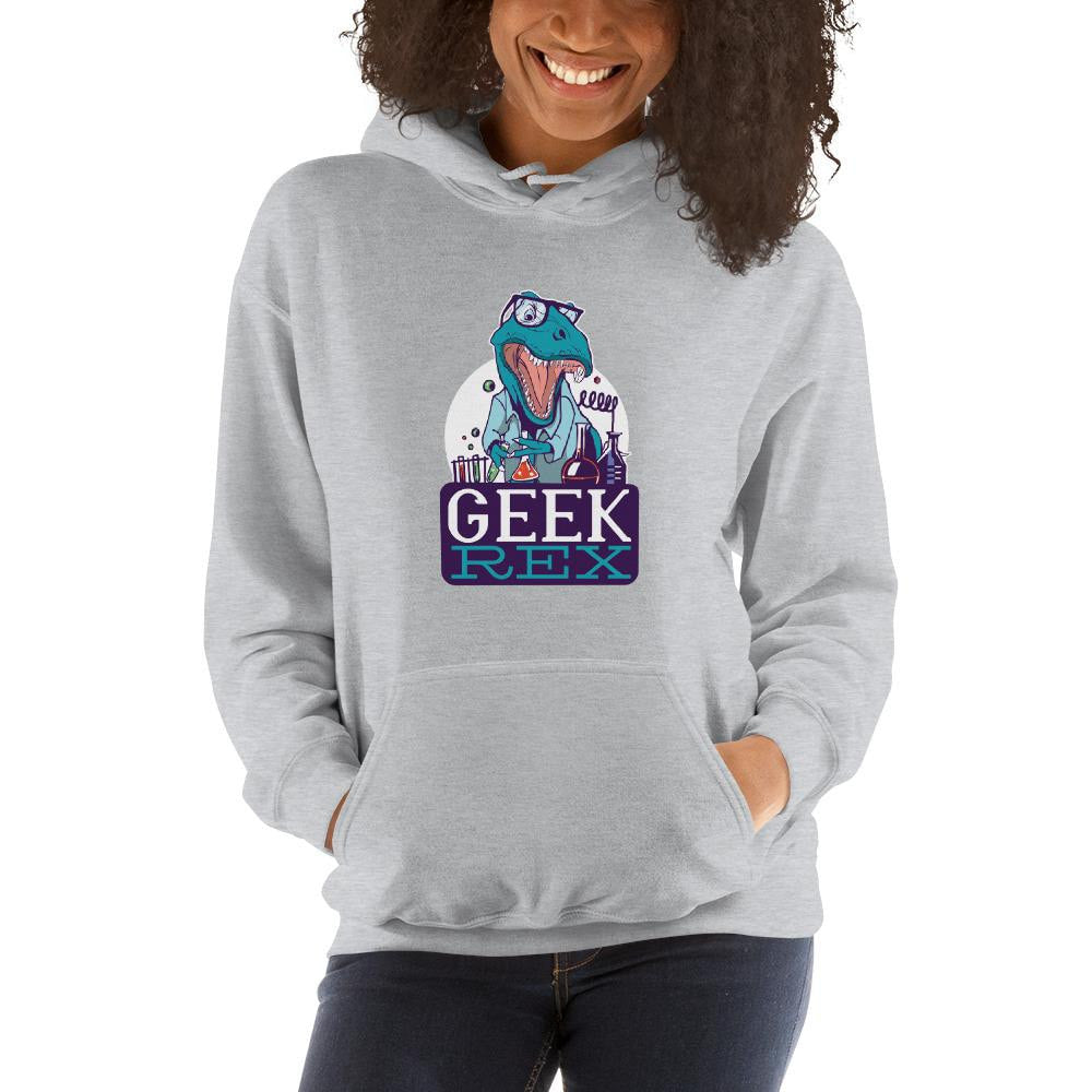 Geek Rex Unisex Hooded Sweatshirt — detail view 3