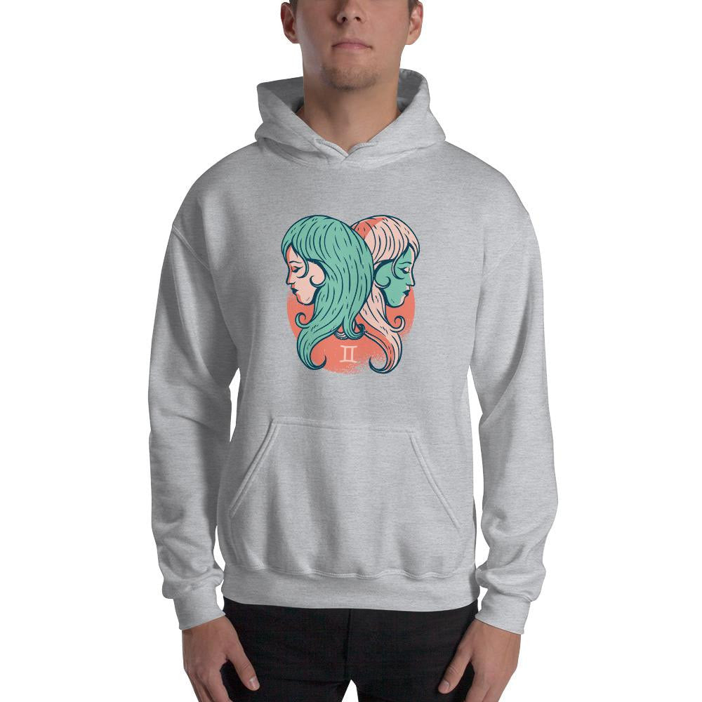 Gemini Zodiac Unisex Hooded Sweatshirt — detail view 2