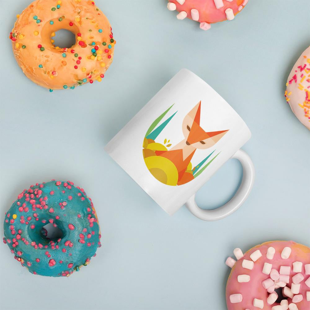 Geometric Fox Coffee Mug — back view