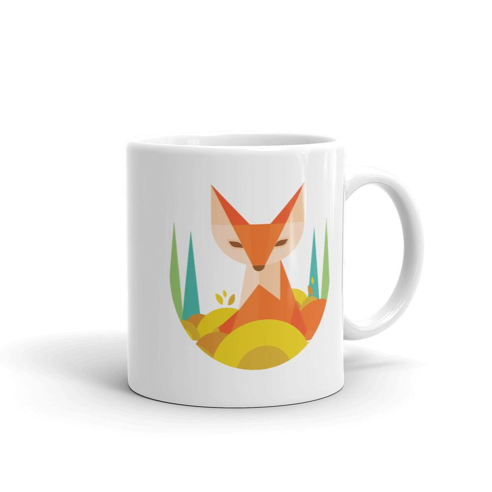 Geometric Fox Coffee Mug — front view