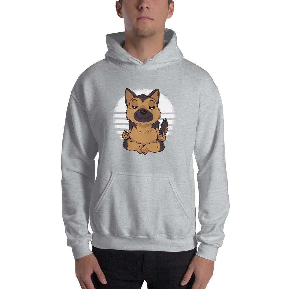 German Shepard Yoga Unisex Hooded Sweatshirt — detail view 2