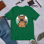 German Shepard Yoga Half Sleeve T-Shirt — Green
