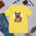 German Shepard Yoga Half Sleeve T-Shirt — Yellow