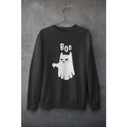 Ghost Cat Unisex Sweatshirt — Black