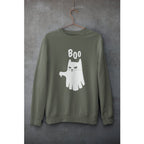 Ghost Cat Unisex Sweatshirt — Olive