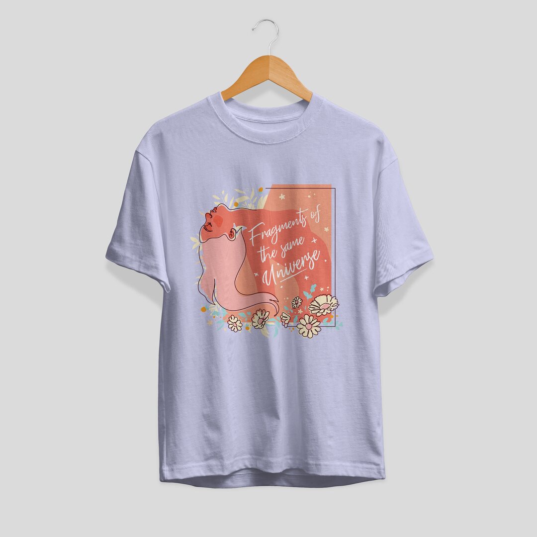 Girl & Universe Unisex Half Sleeve T-Shirt — Lavender
