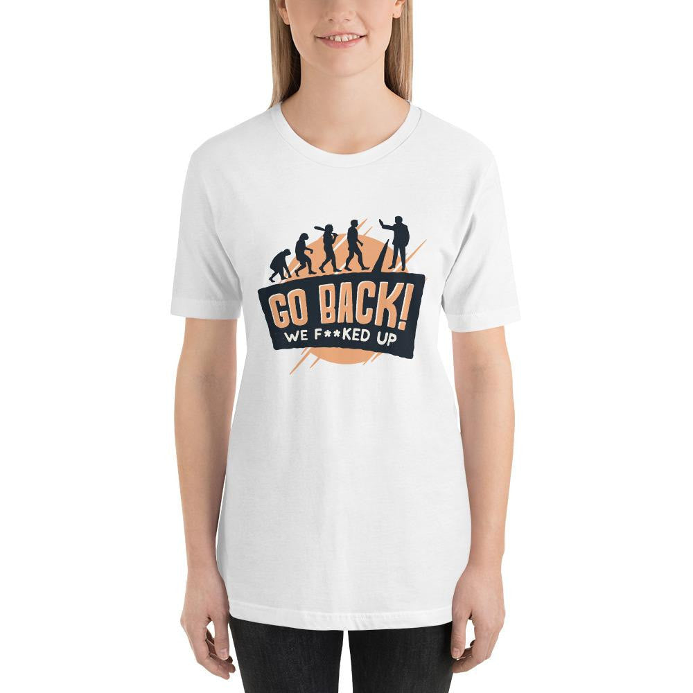 Go Back Half Sleeve T-Shirt — White
