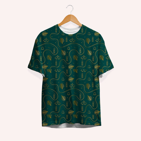 Golden Christmas Pattern T-Shirt