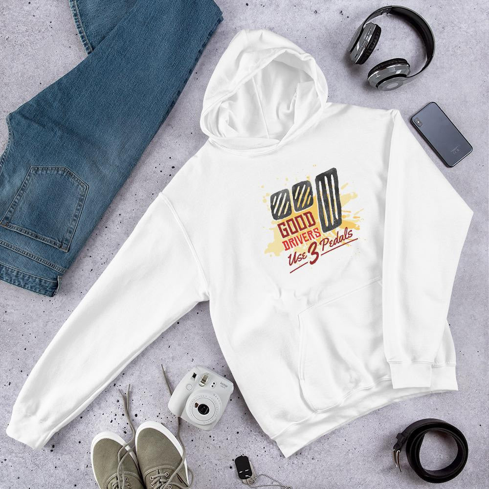 Good Drivers Unisex Hooded Sweatshirt — White