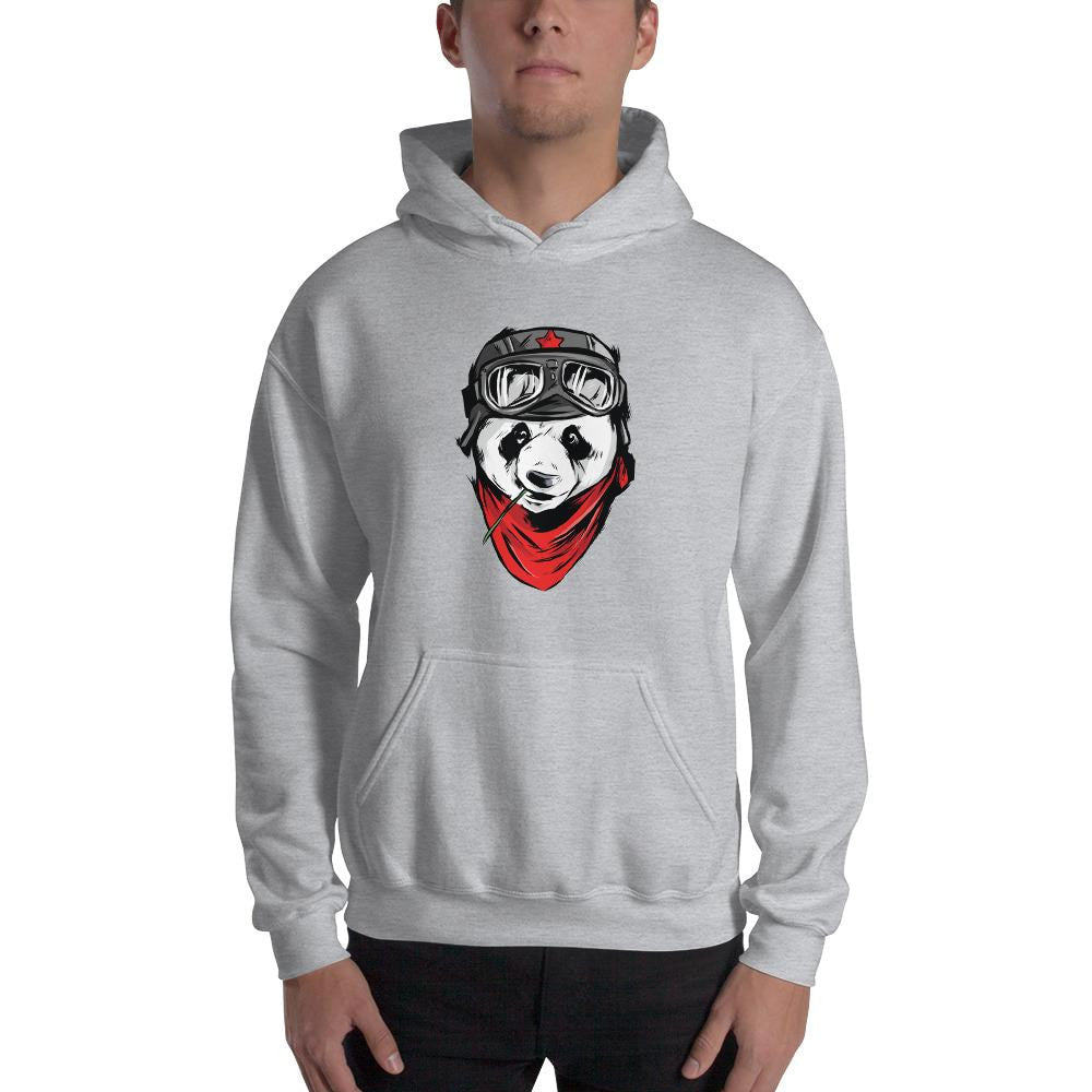 Cool Panda Unisex Hooded Sweatshirt — detail view 4