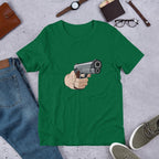 Hand Gun Half Sleeve T-Shirt — Green