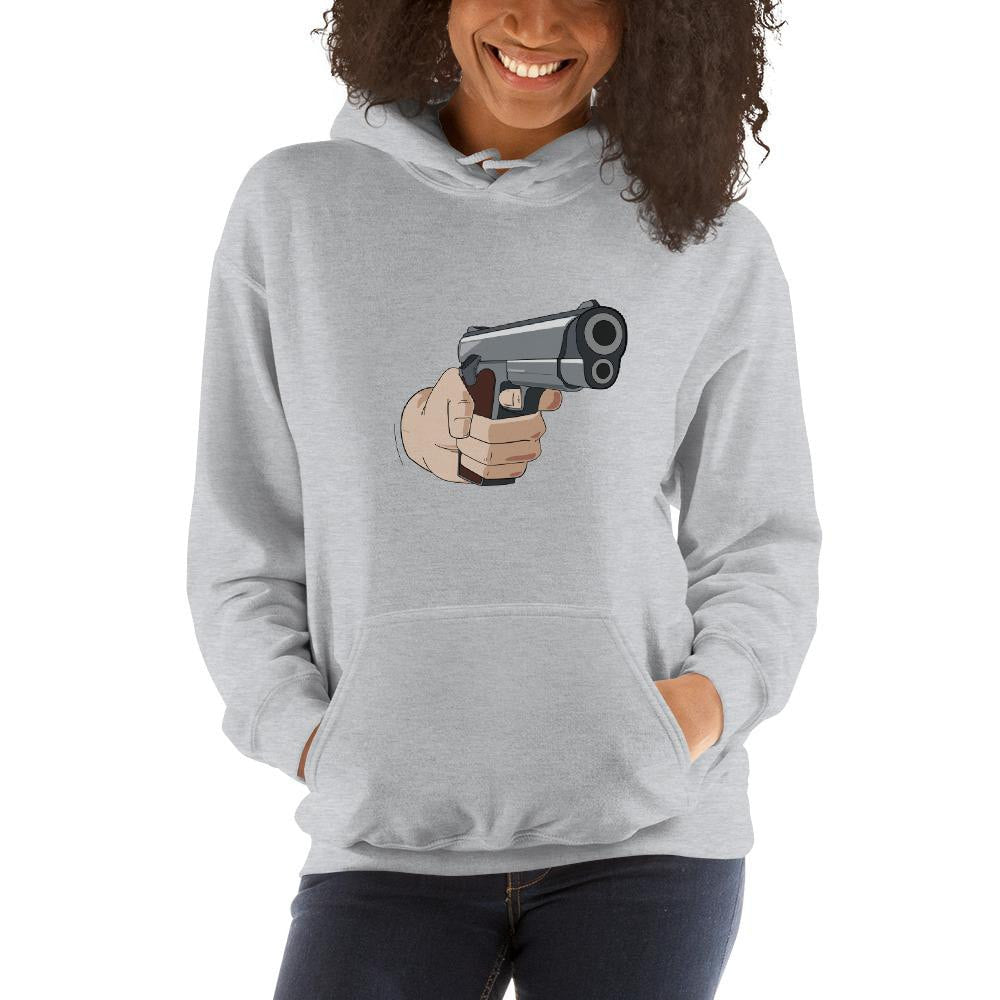 Hand gun Unisex Hooded Sweatshirt — detail view 3