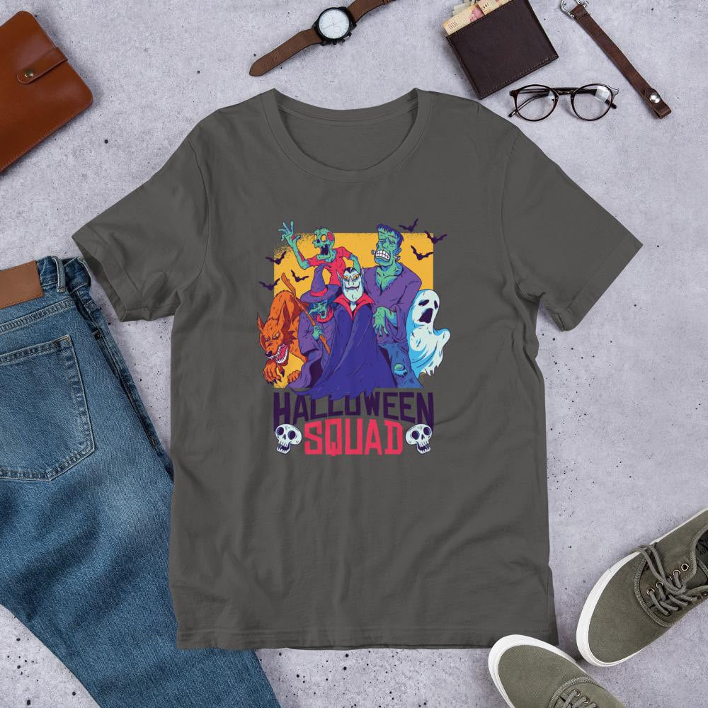 Halloween Squad Half Sleeve T-Shirt — Charcoal