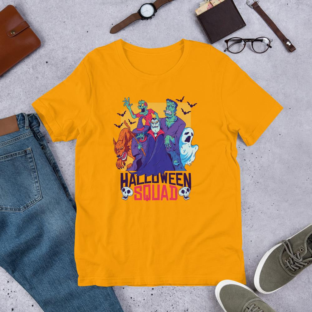 Halloween Squad Half Sleeve T-Shirt — Gold