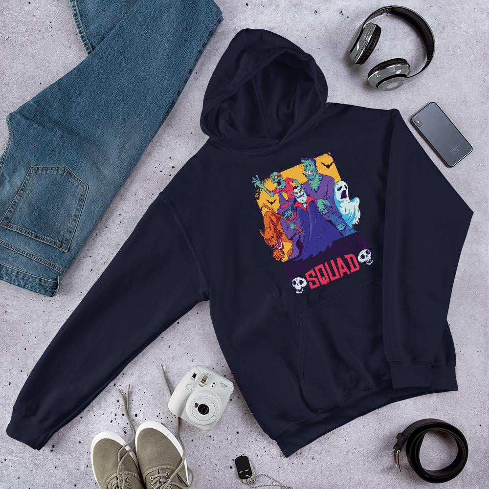Halloween Squad Unisex Hooded Sweatshirt — Navy
