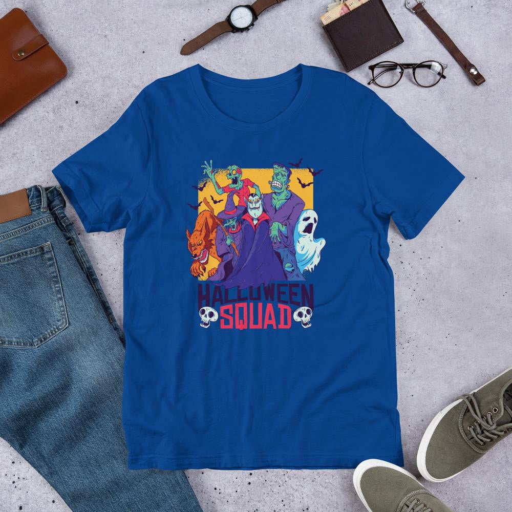 Halloween Squad Half Sleeve T-Shirt — Blue