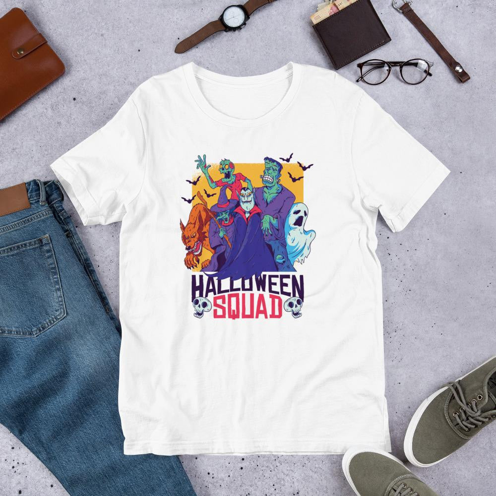 Halloween Squad Half Sleeve T-Shirt — White