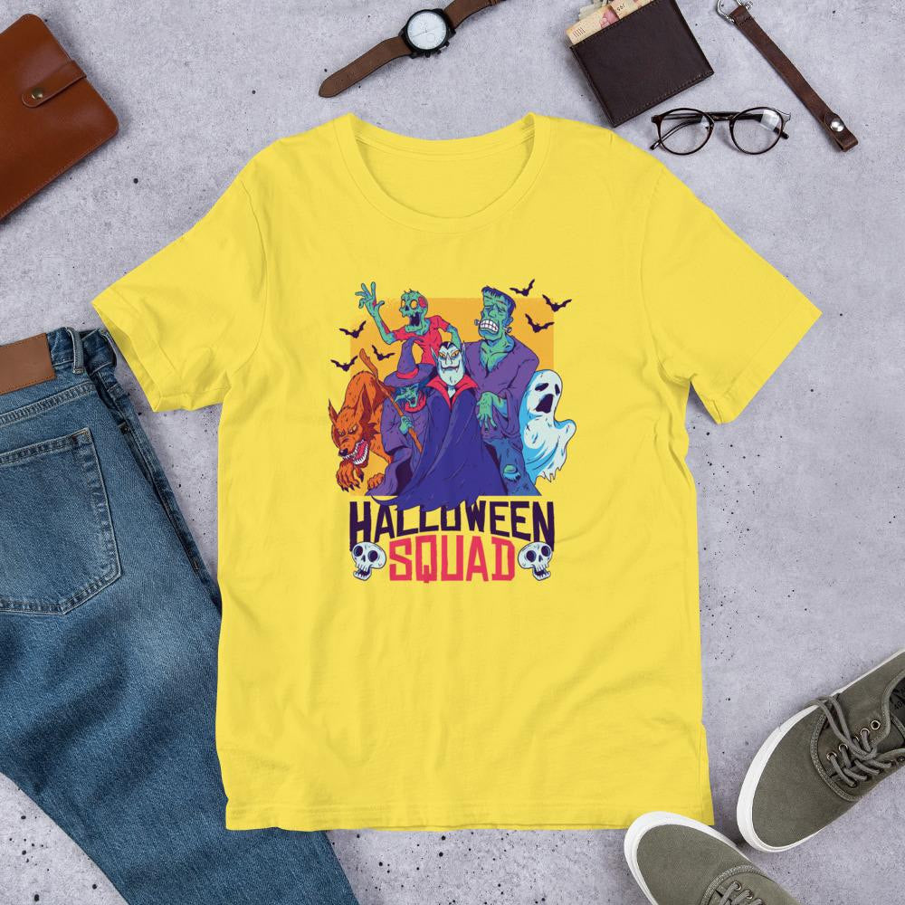 Halloween Squad Half Sleeve T-Shirt — Yellow