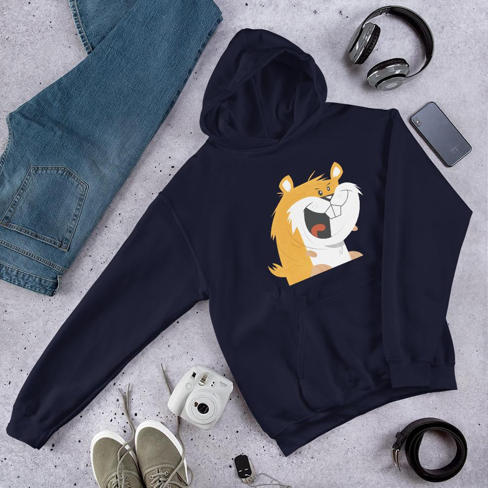 Funny Hamster Unisex Hooded Sweatshirt — Navy