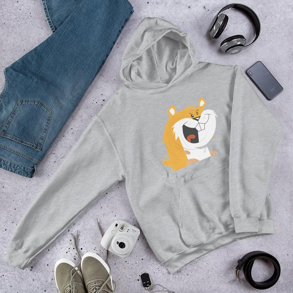 Funny Hamster Unisex Hooded Sweatshirt — Grey