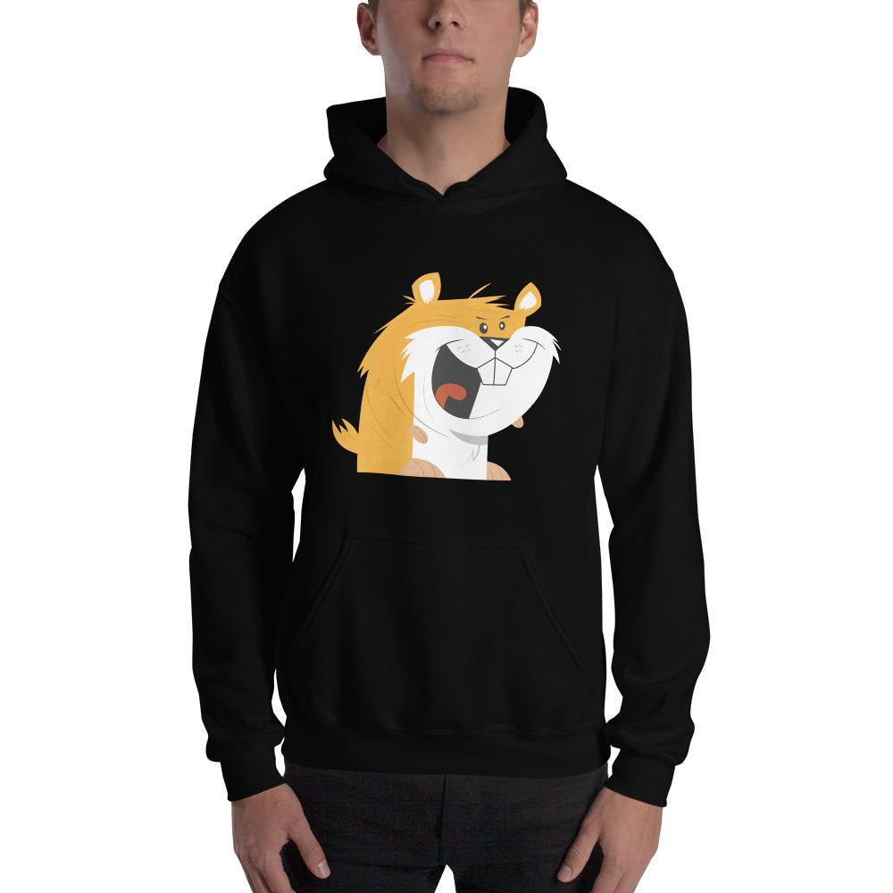 Funny Hamster Unisex Hooded Sweatshirt — detail view 4