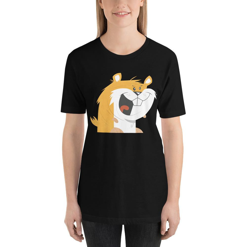 Funny Hamster Half Sleeve T-Shirt — Black