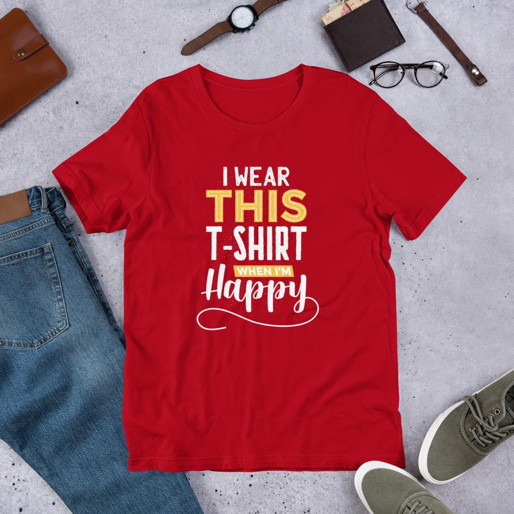 Happy Half Sleeve T-Shirt — Red