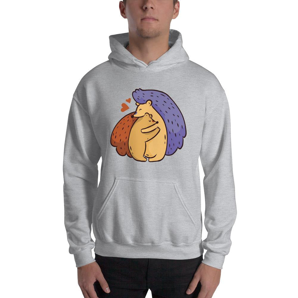 Hedgehog Love Unisex Hooded Sweatshirt — detail view 4