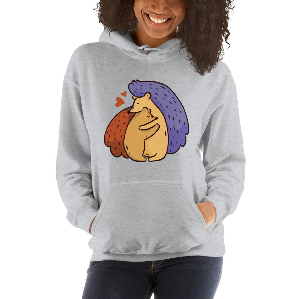 Hedgehog Love Unisex Hooded Sweatshirt — detail view 5