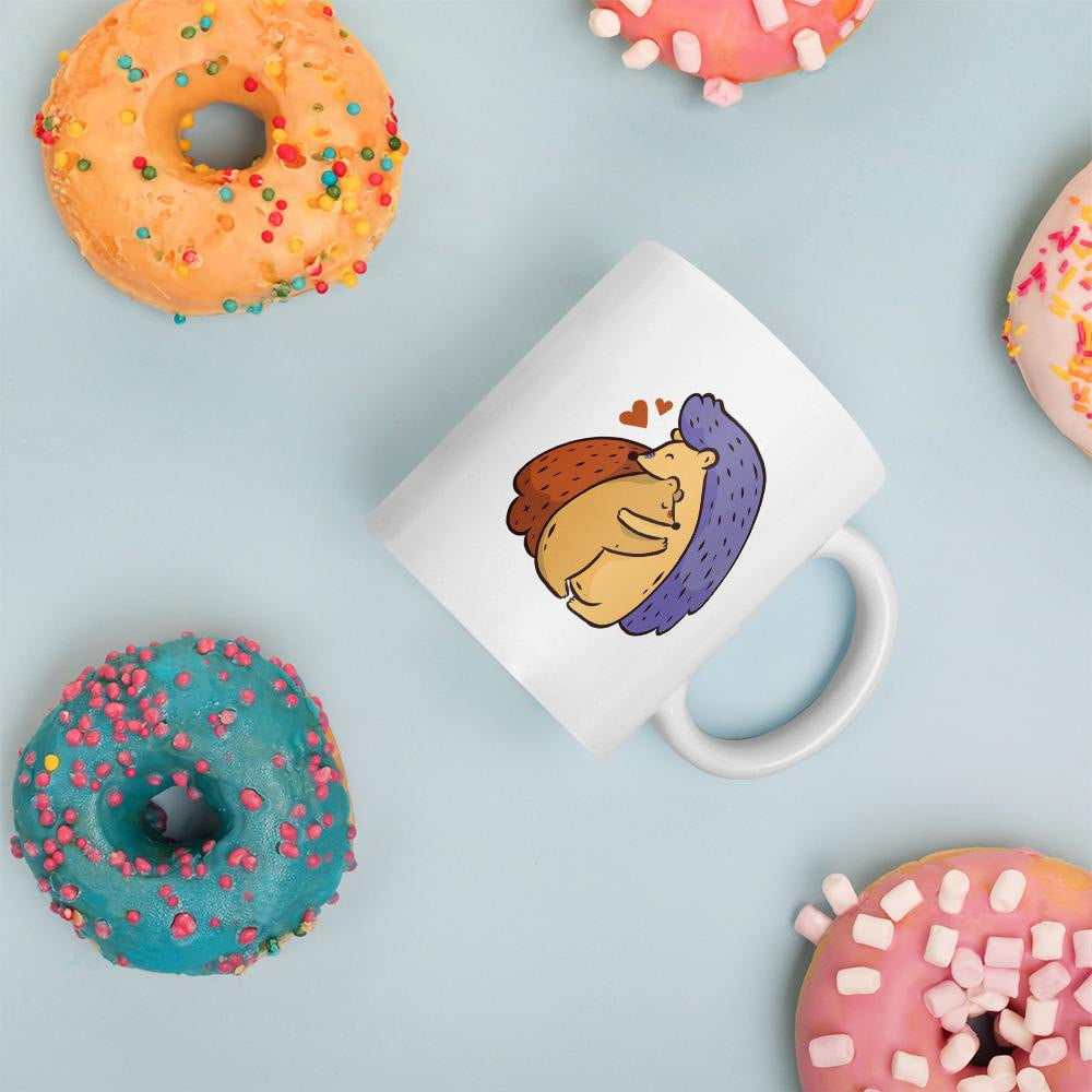Hedgehog Love Coffee Mug — back view