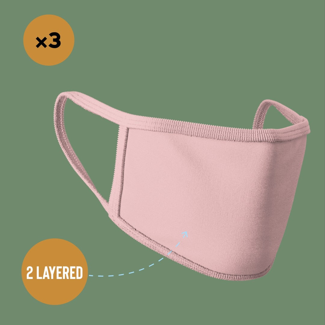Premium Face Mask #Baby Pink #Pack of 3