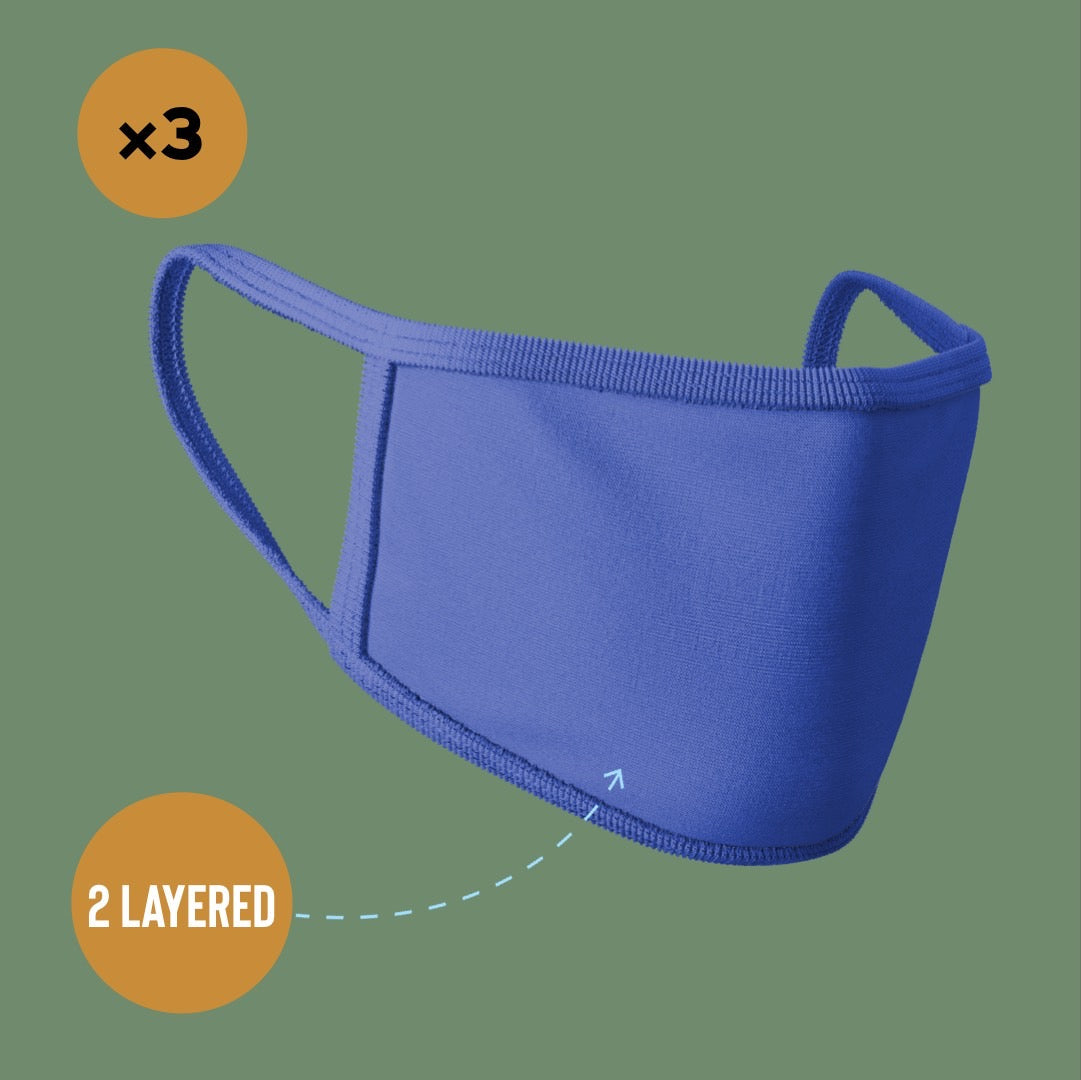 Premium Face Mask #Blue #Pack of 3