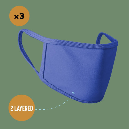 Premium Face Mask #Blue #Pack of 3