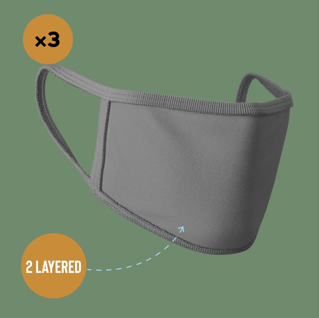 Premium Face Mask #Charcoal #Pack of 3