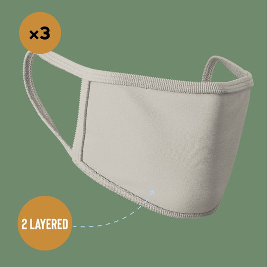 Premium Face Mask #Grey #Pack of 3