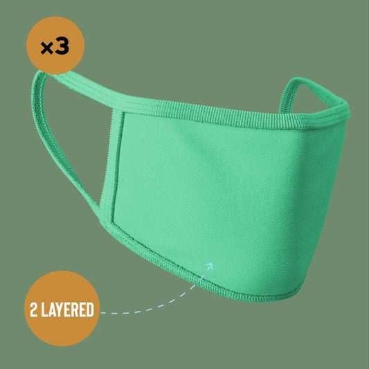 Premium Face Mask #Light Green #Pack of 3
