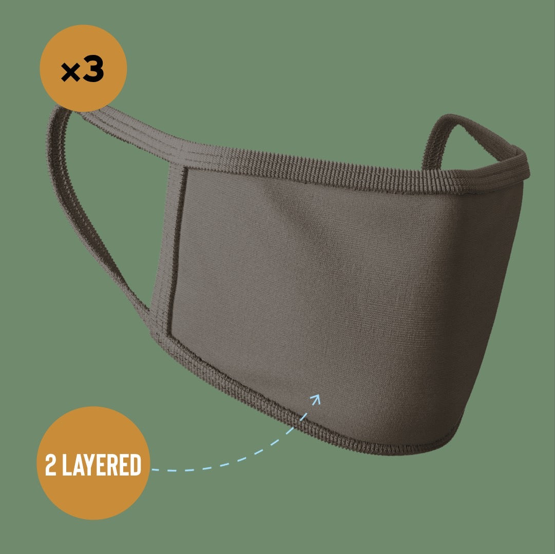 Premium Face Mask #Olive #Pack of 3