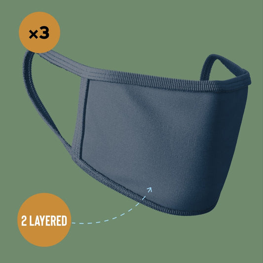 Premium Face Mask #Petrol Blue #Pack of 3