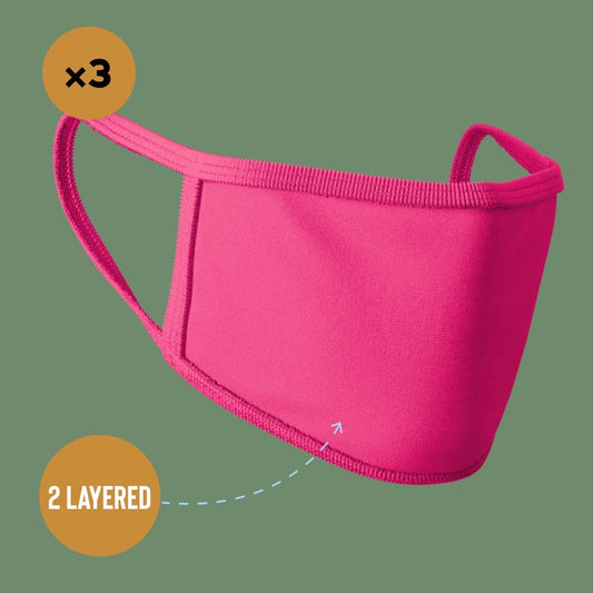 Premium Face Mask #Pink #Pack of 3