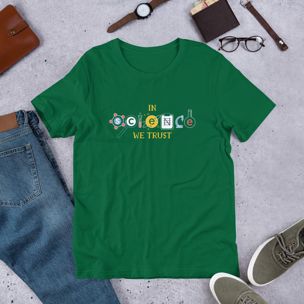 In Science We Trust Half Sleeve T-Shirt — Green